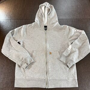Carhartt Kids Gray Zip Up Hoodie Jacket Sz L (12)